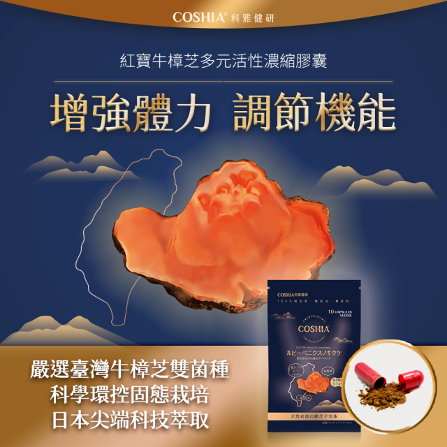 紅寶牛樟芝-萃取膠囊 (6入盒裝/共60粒)